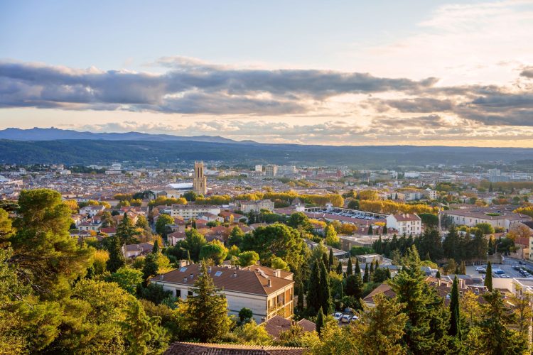 Panoramic,View,Of,Aix-en-provence,In,Autumn.,Sunset.,France,,Provence.